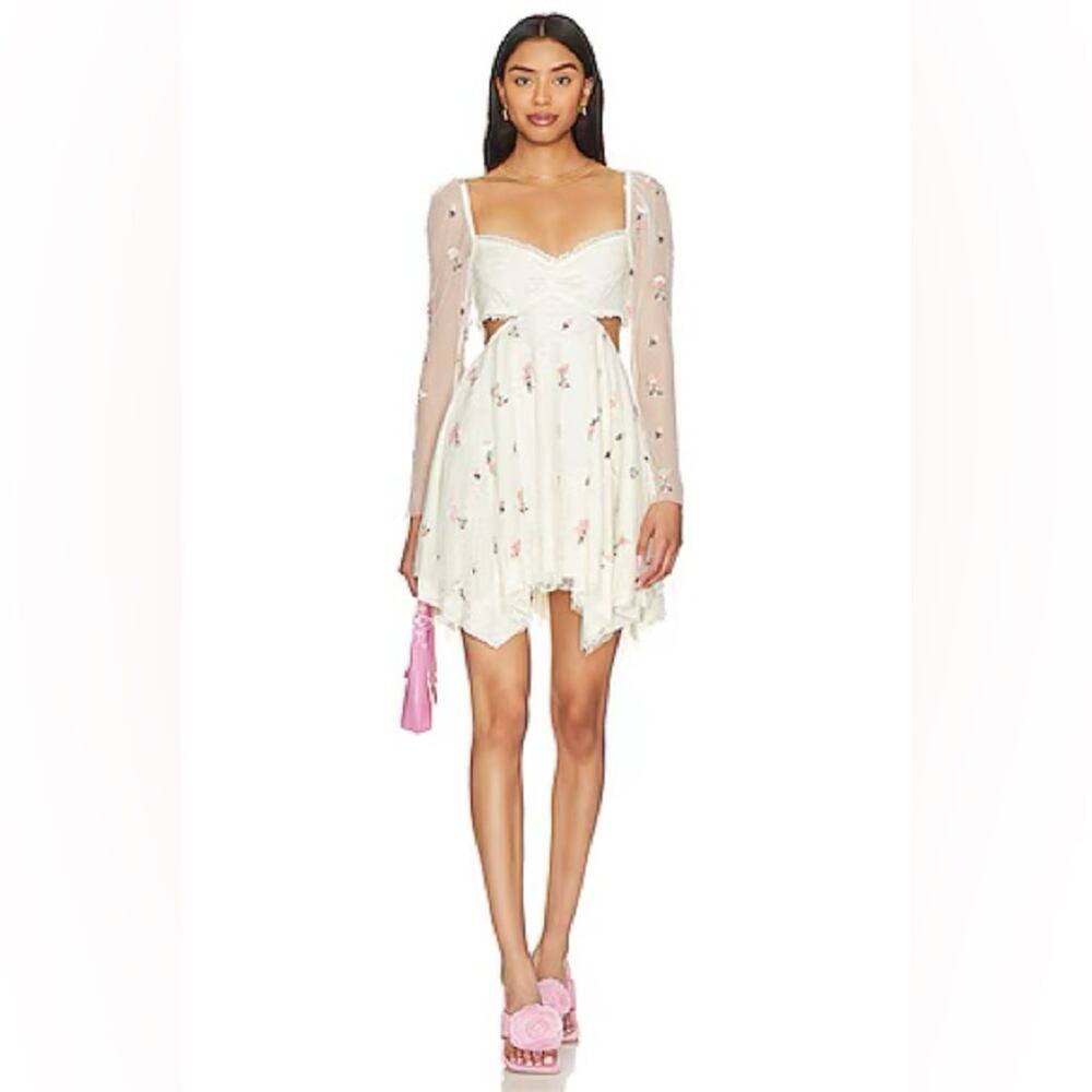 MAJORELLE Keilah Mini Dress in Ivory Women's Medium
